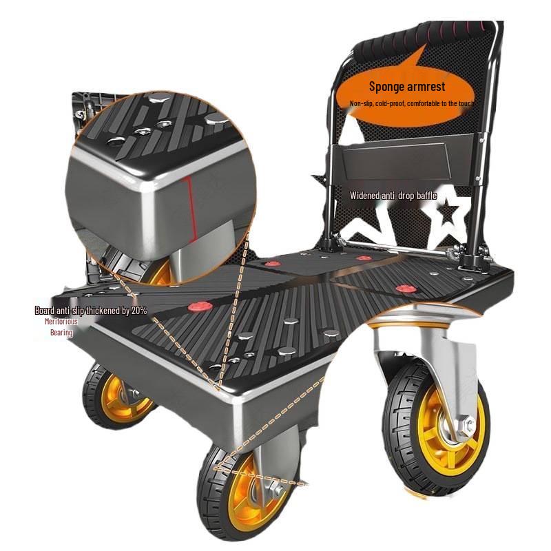Lightweight Portable Folding Hand Cart for Moving and Delivery, Small Flatbed Truck for Household Use, Free Shipping
