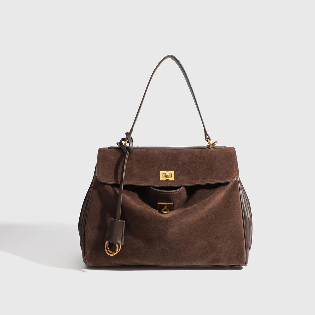 New Women's Handbag Fall Winter Fashion Underarm Bag for Ladies Faux Suede Versatile Shoulder Crossbody Bag Daily Casual Commute Tote