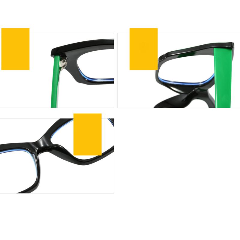 Popular Gradient Color Fashion Square Anti Blue Light Glasses Women Trendy Oversized Transparent Computer Glasses