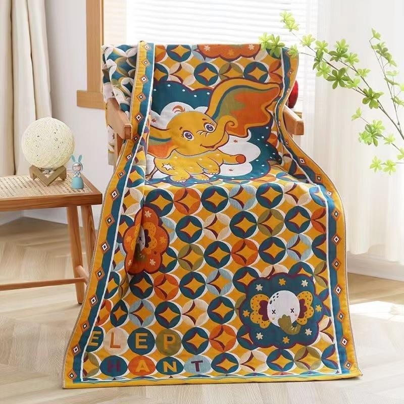 1pc Absorbing Quick Bath Towel for Bathroom Beach, Pure Cotton Yarn Jacquard Bath Towel Soft Large Towel 80x160cm, Various Style Floral Pattern Design