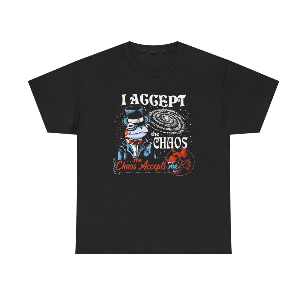 I Accept The Chaos Funny Graphic T Shirt Unisex Heavy Cotton Tee