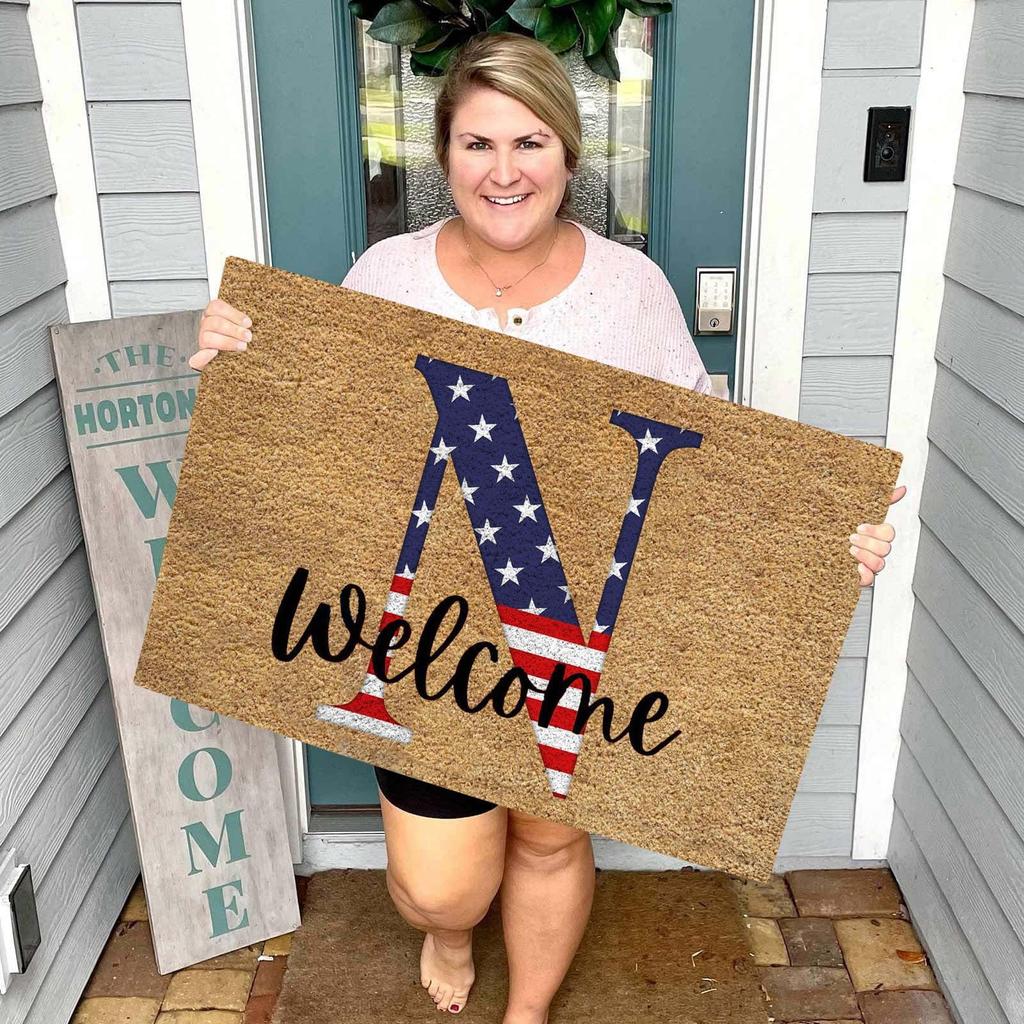 Fußmatte zum Unabhängigkeitstag, Eingangsteppich, Willkommen, Unabhängigkeitstag, Fußmatte, flecken- und lichtbeständig, Dekor, Willkommensmatte für den Außenbereich, dekorativ für Zuhause und drinnen
