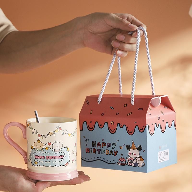 Birthday Bear Especially Beautiful Cup Birthday Gift Office Water Cup Cute Household Ceramic Mug