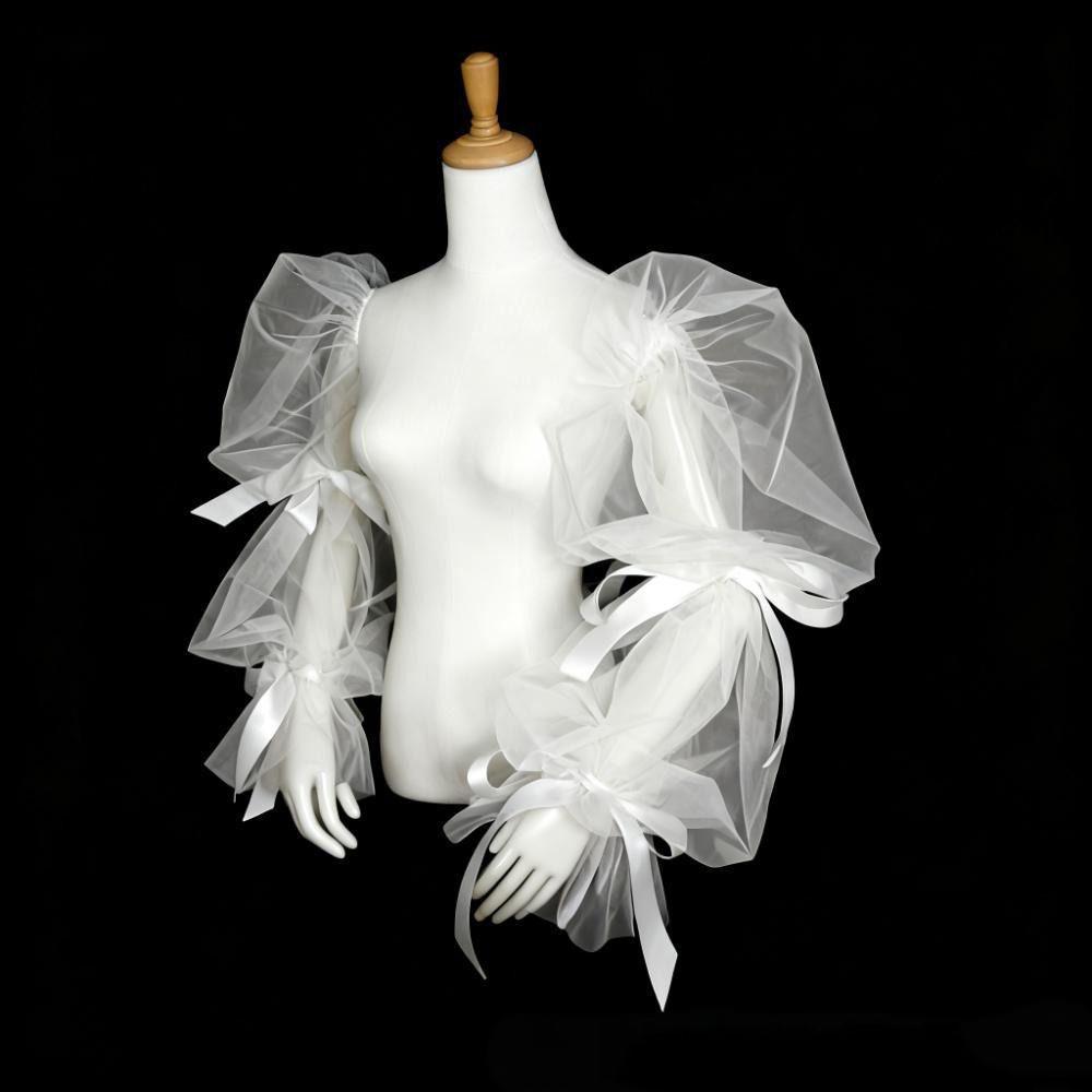 Ruffled Bubble Sleeves Fairy Sleeves Party Sleeves Elegant Bridal Evening Sleeves  Photo Props