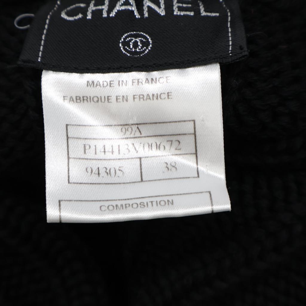 Chanel Black 99A P14413V00672 Mid-gauge Rib Knit Tops 38 blackUsed