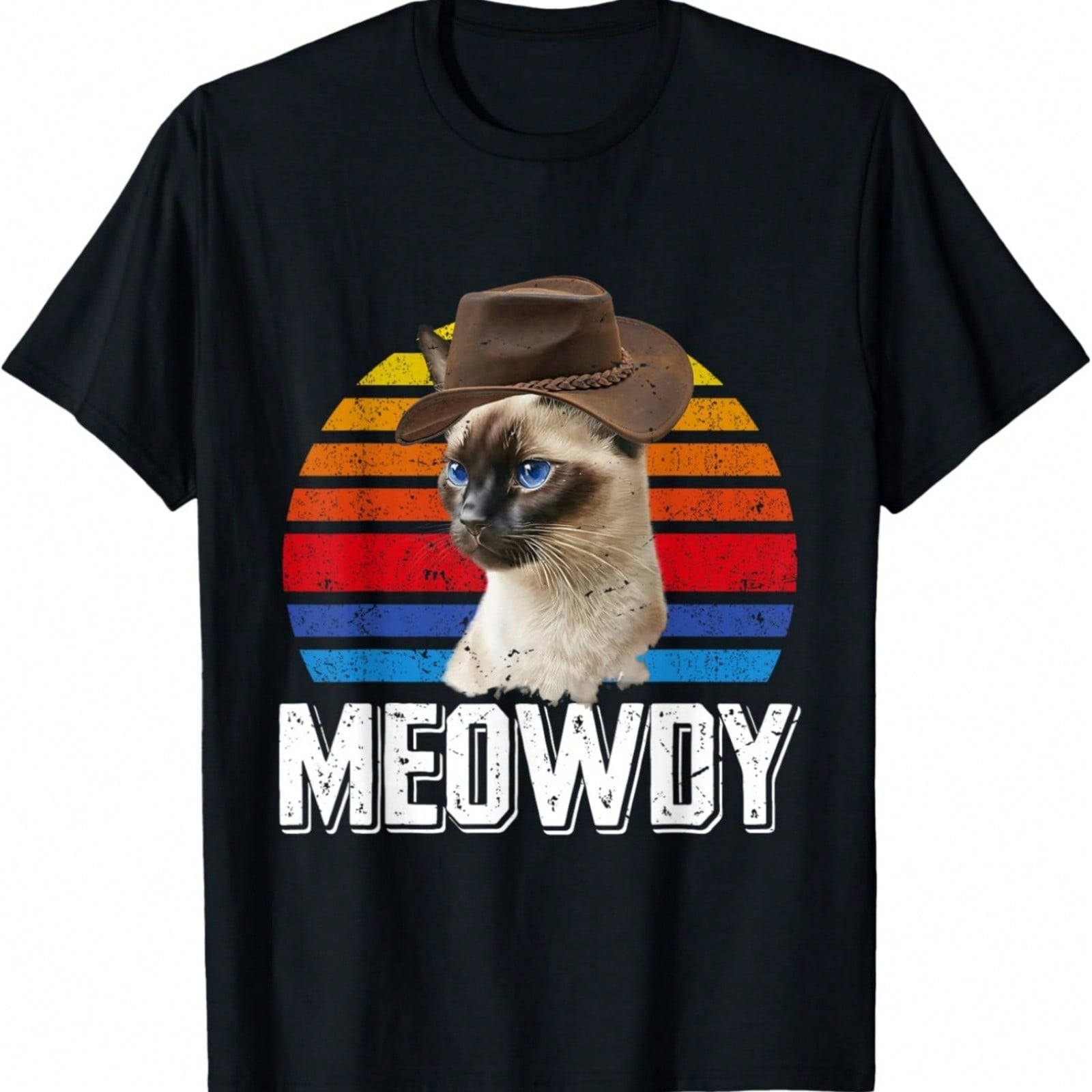 Siamese Cat Owner MEOWDY Funny Siamese Cats Vintage T-Shirt S