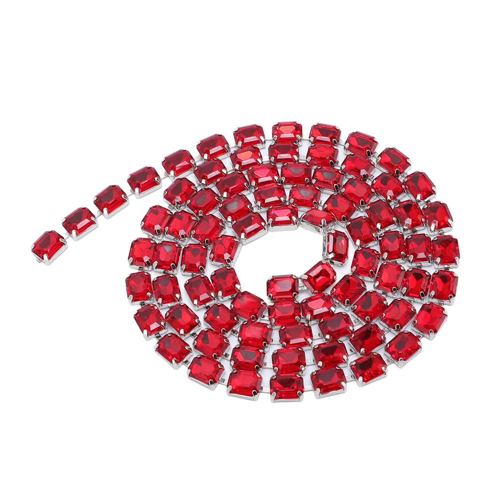 

Стразовая цепочка 8 X 10 мм прямоугольная акриловая универсальная хрустальная тесьма для обуви, сумок, одежды