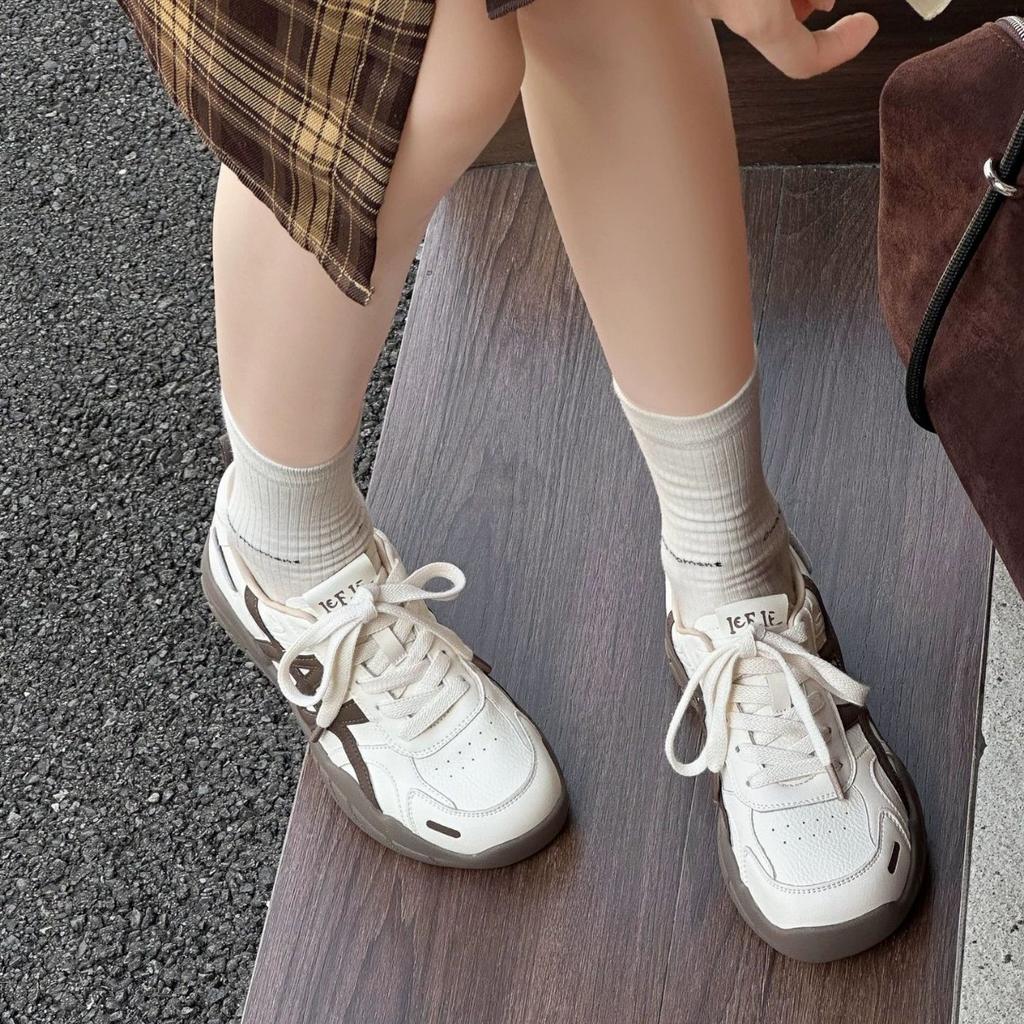 Leather casual retro German training shoes women's 2025 autumn new ins Korean version board shoes breathable and versatile Forrest Gump shoes