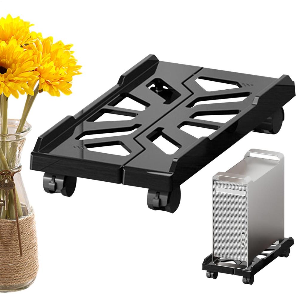 Adjustable Mobile CPU Stand Ventilated Mobile CPU Stand PC Floor Cart Rolling Computer Stand With 4 Caster Wheels