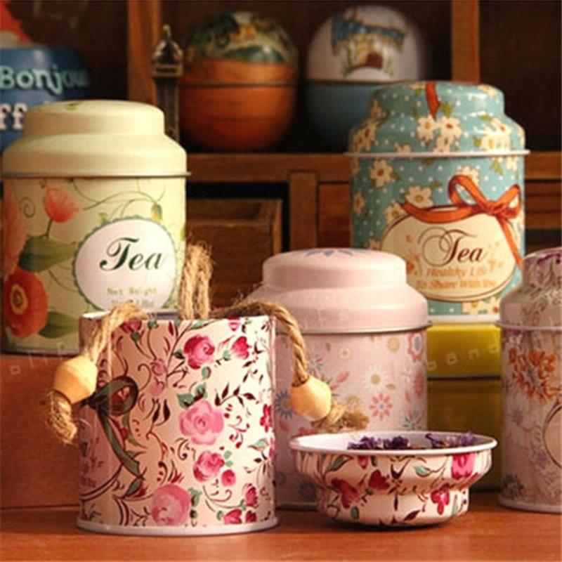 Small Cylinder Tea Food Storage Toothpick Caddy Tin Canister Boxes