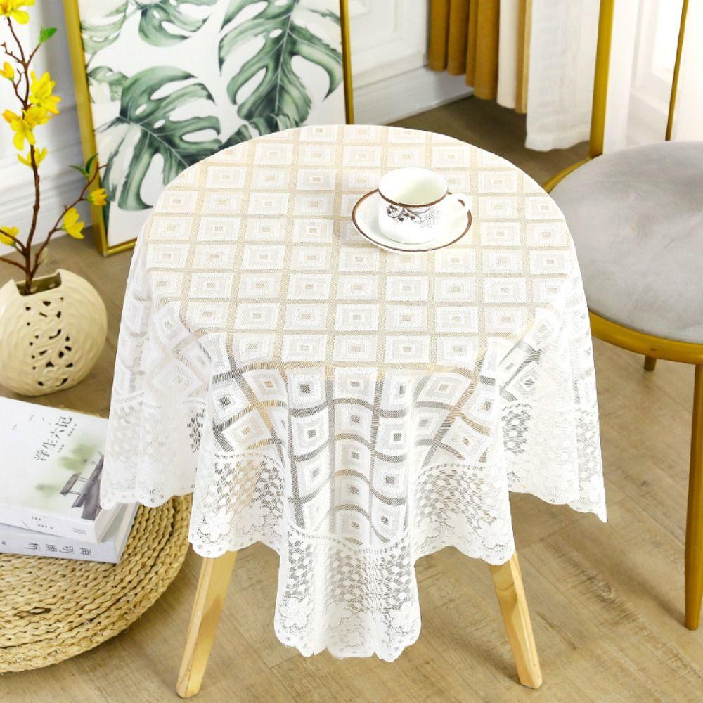 Non-slip Lace Tablecloth Sheer Table Mat Fashion Coffee Table Cover  Photography Backdrop Decor