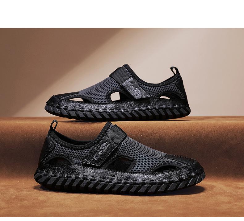 Men's Plus Size Breathable Mesh Closed-Toe Summer Sandals
