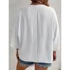 Damenmode Casual Sommer Frühling Einfarbig Druck 3/4 Ärmel V-Ausschnitt Blusen & Hemden