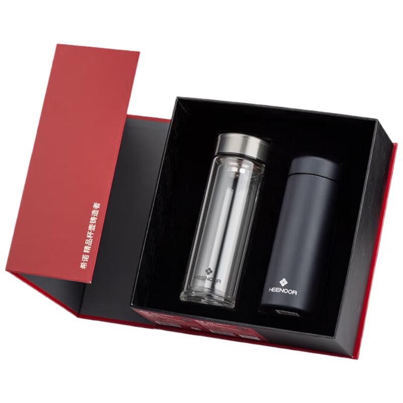 HEENOOR Double-Layer Glass Thermal Mug Gift Set