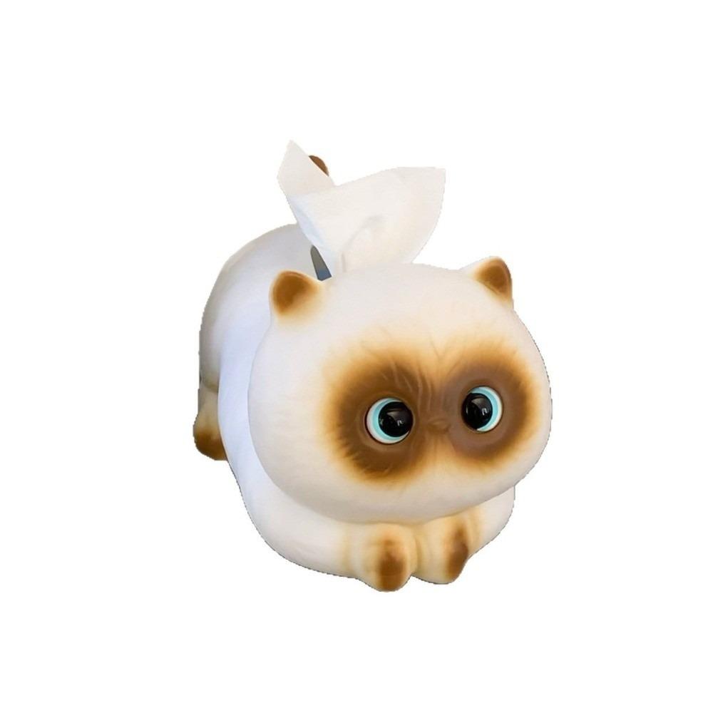 Creative Siamese Cat Cat Tissue Box Cartoon Resin Napkin Paper Box Napkin Holder Household