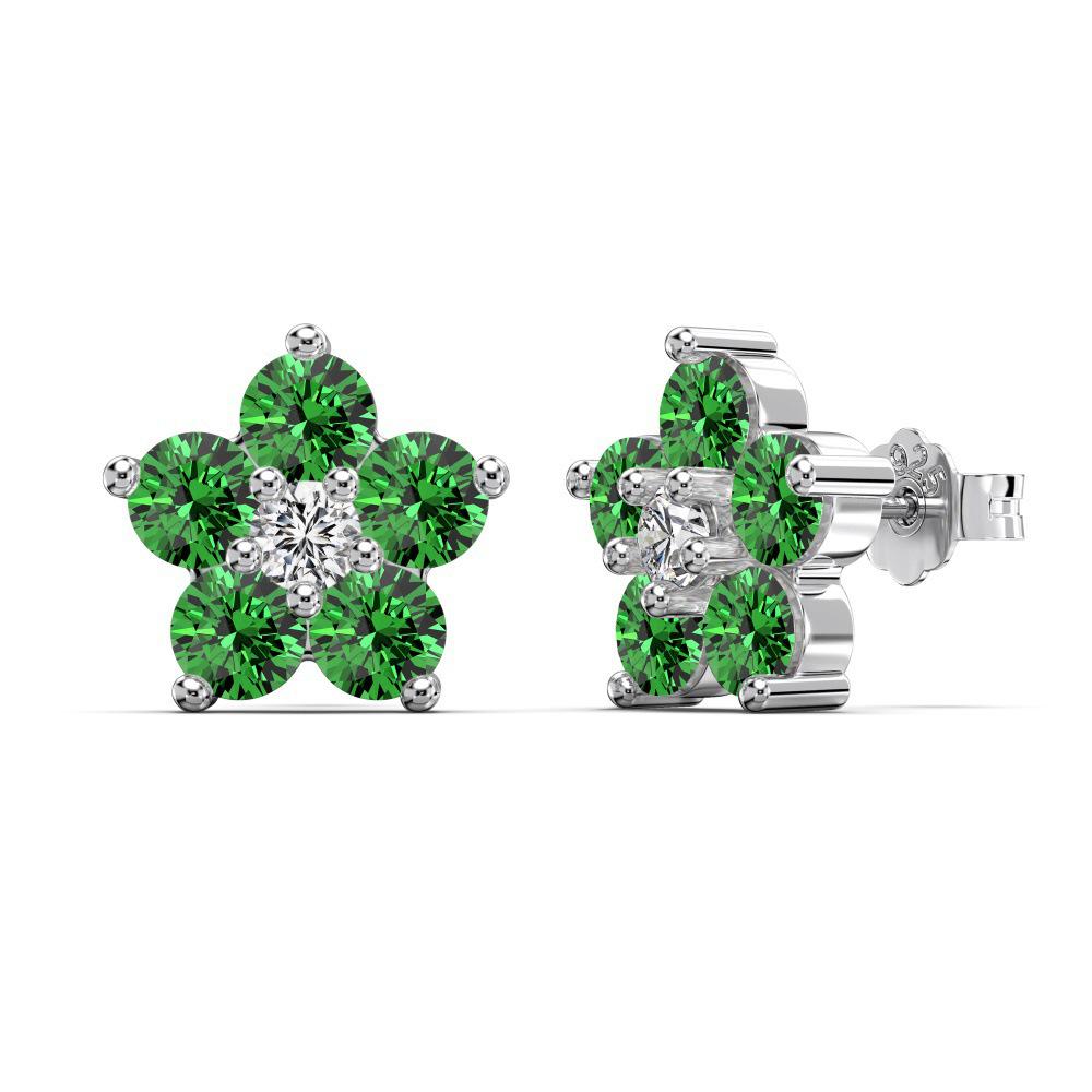 Niche Design Women's S925 Sterling Silver Zircon Hoop Earrings - Christmas Edition