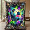 Soccer Ball Artwork Theme blanket Lightweight Warm Flannel Blanket Decorative Throw Blanket for Home Decoration