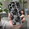 New Black White Lace Phone Case for Xiaomi 15T Pro 14T 13T 12T 14 11 Lite 5G Poco X7 Pro X6 X5 F7 F6 pro Shockproof Soft Cover