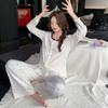 French Pajamas Women's Autumn and Winter New Sexy Suspender Three-piece Set Can Be Worn Outside Island Velvet Pure Desire Warm Loungewear