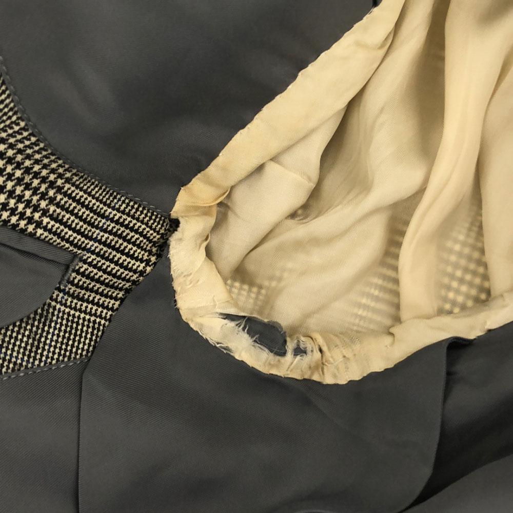 Burberrys Veste tailleur en laine à motif Prince de Galles années 90 Beige x noir Homme Vieux Occasion