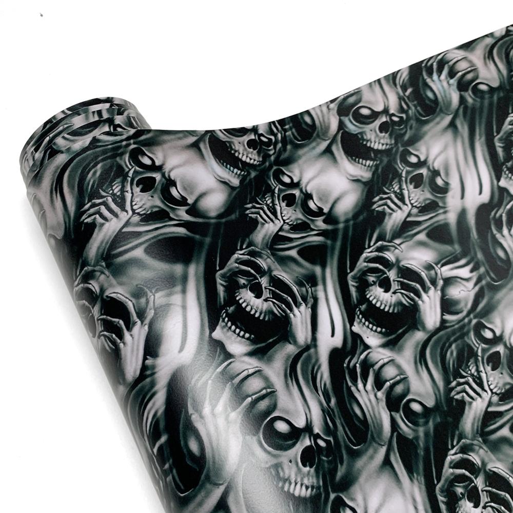 Car Sticker Skull Cartoon Printed Adhesive Vinyl for Car Body Film Camo Motorcycle Modification Films Wrap Vinyl Car Accessories