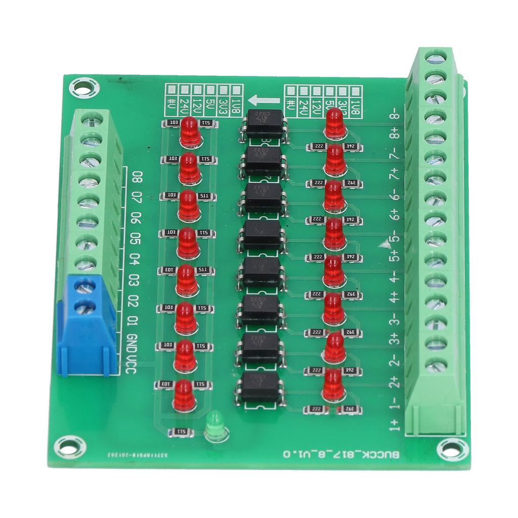 Optical Isolation Module 24V to 5V 8 Channel Optocoupler PLC Signal Converter Board