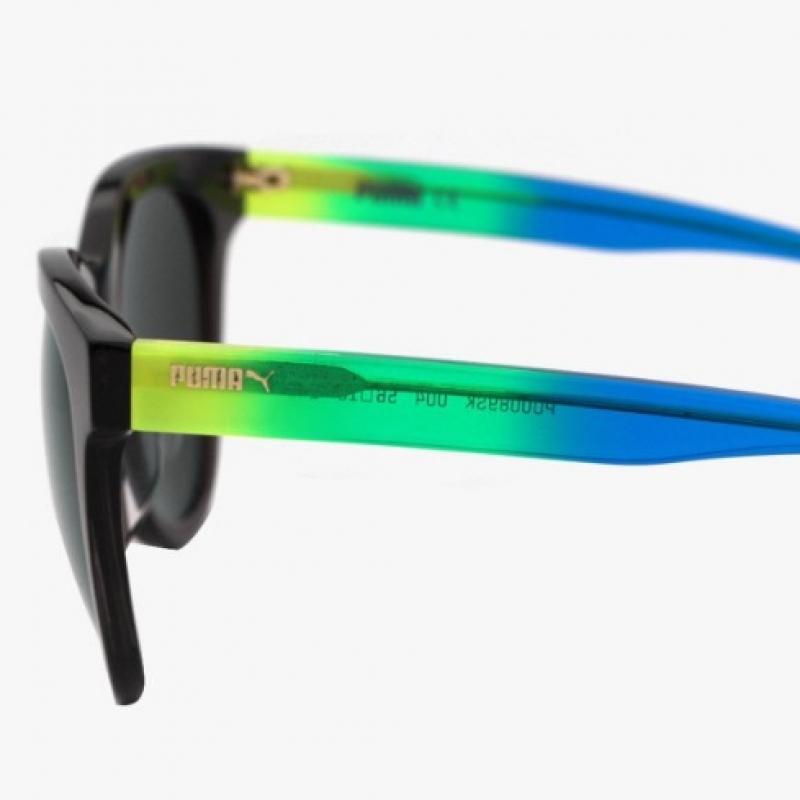 Puma Pu0089sk 004 Round Horn Rimmed Over Asian Fit Sunglasses