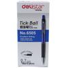 Deli 6505 Retractable Ballpoint Pens, 0.7mm Blue Ink, 12-Pack