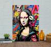 Mona Lisa Murale Graffiti Art Mural Affiche Pop Art Décor Mural Impressions Coloré Moderne Décor Mural Salon Rétro Art Mural Impression sur Toile
