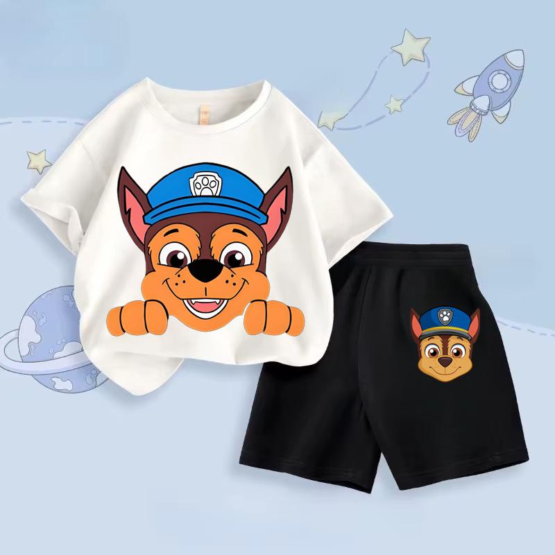 

Paw Patrol Kids T-Shirt Set Boys Summer Short Sleeve and Shorts Two-Piece Set Casual Outfit 100