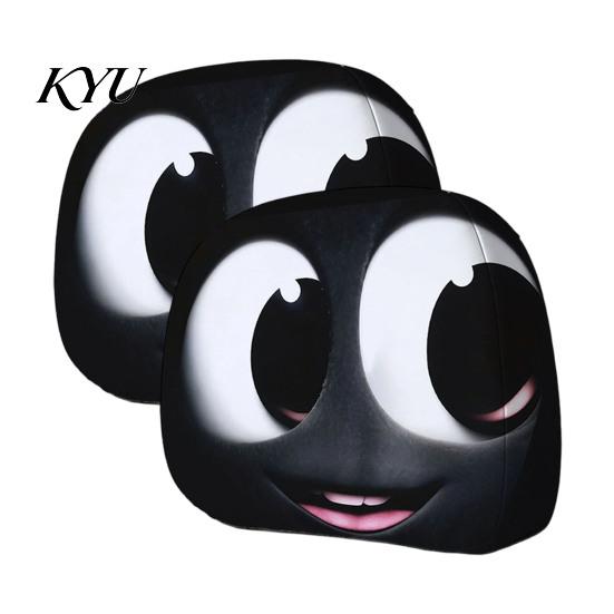 Universal Fit Headrest Covers 2Pcs Spooky Car Covers, Cartoon Evil Face Auto Seat Funny Accessories Protectors, Elastic Protectors for Cars