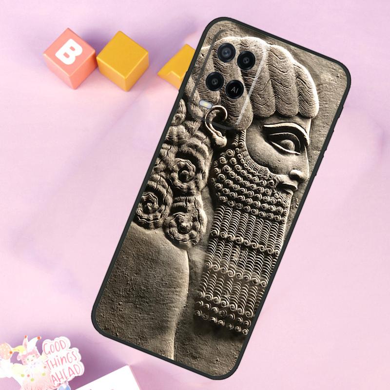 Assyrian Lamassu Winged Bull Case For Oppo A60 A80 A40 A15 A16 A17 A57 A94 A74 A54 A76 A96 A18 A38 A58 A78 A98 A5 A6 Pro