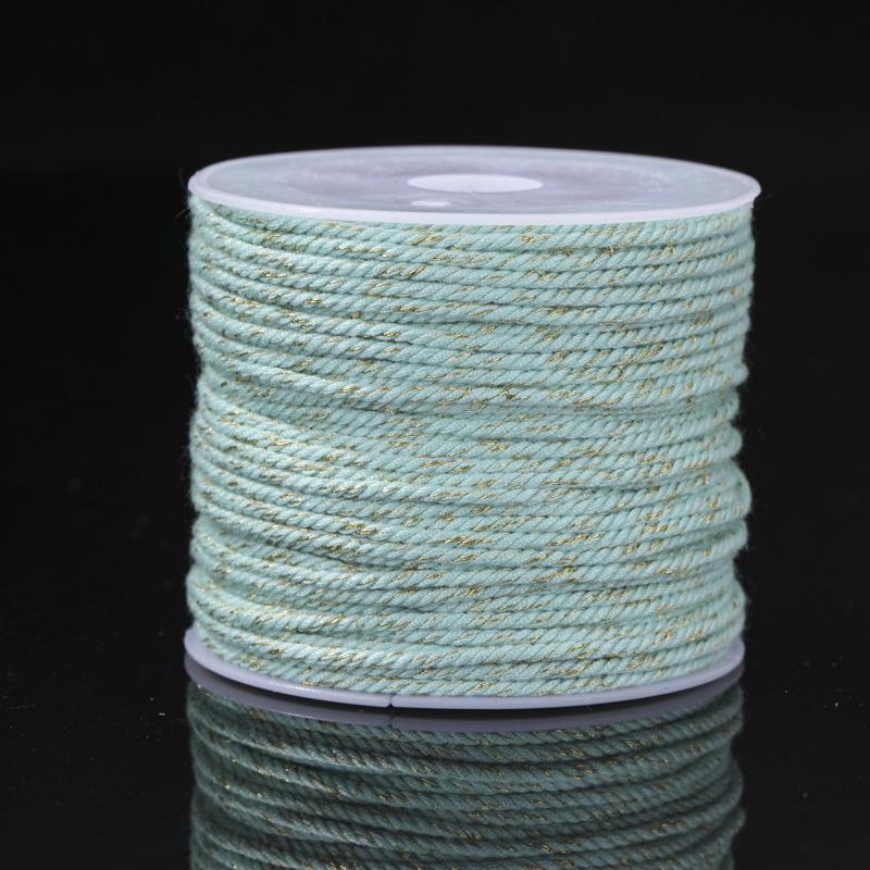 Tibetan Gold-Plated Woven Bracelet with Bodhi Beads and Cotton Rope