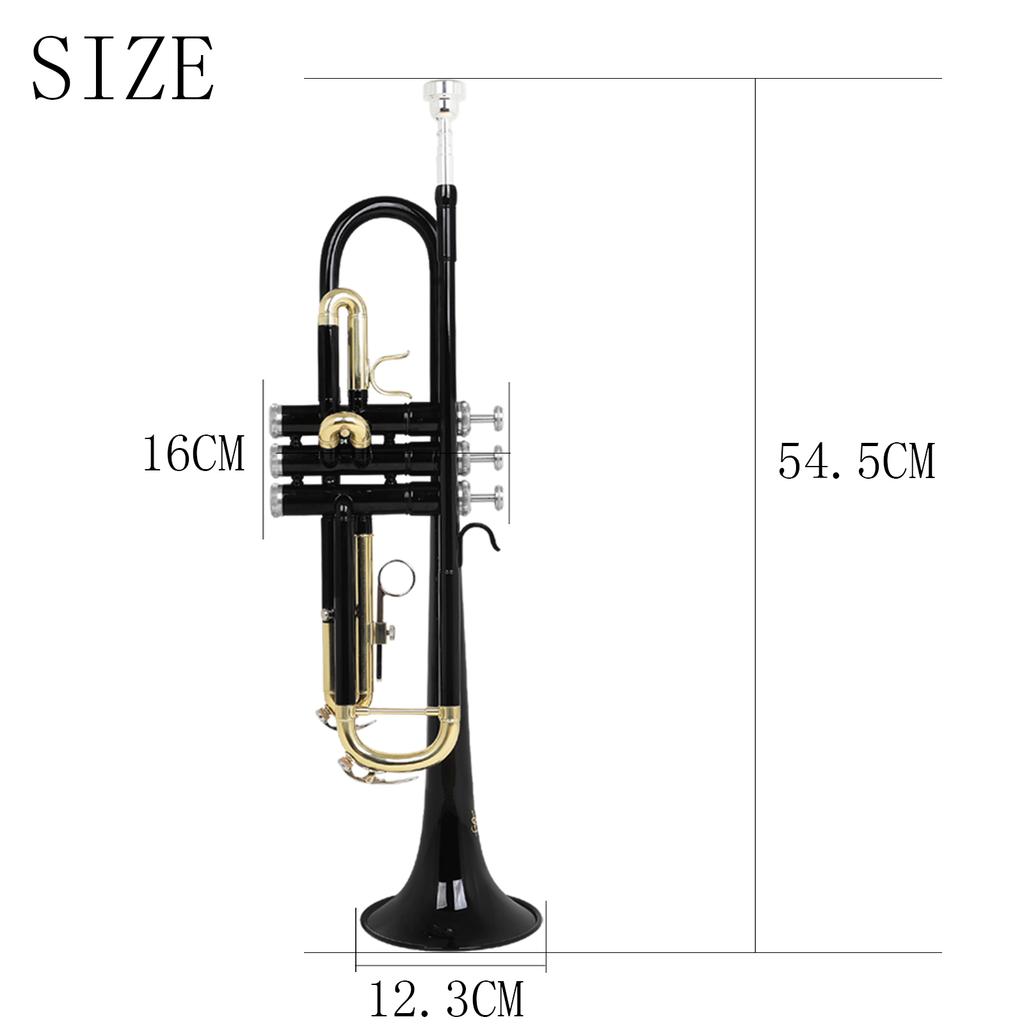 SLADE Bb Trumpet for Beginner B Flat Premium Brass body Colorful Trumpet Professional Brass Musical Instrument with Case Gloves