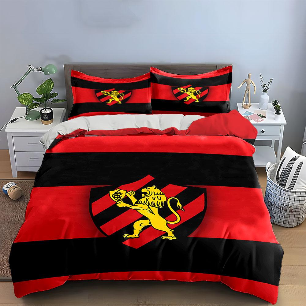 "Red Black Striped Lion Set" Bedding Duvet Cover Set Duvet Cover Pillowcases (1 * Duvet Cover 2 * Pillowcases, without duvet insert)