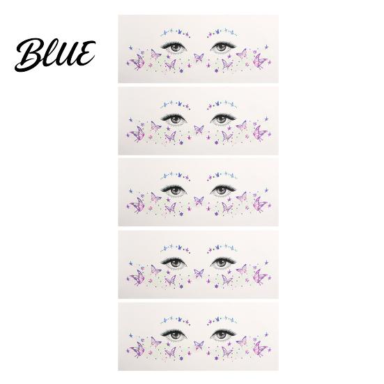 Easy Butterfly Makeup Decals 5 Sheets Glitter Eye Stickers Temporary Face Tattoos