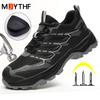 Lightweight Work Sneakers Fashion Safety Shoes Steel Toe Work Boots Indestructible Shoes Puncture-Proof Men Protective Shoes