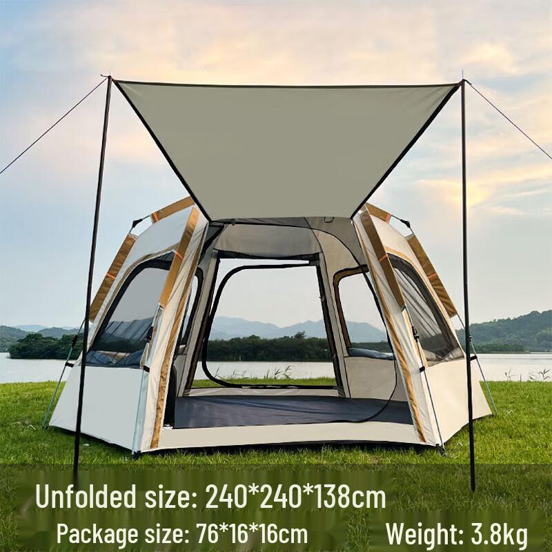 Portable Hexagonal Automatic Pop-Up Tent