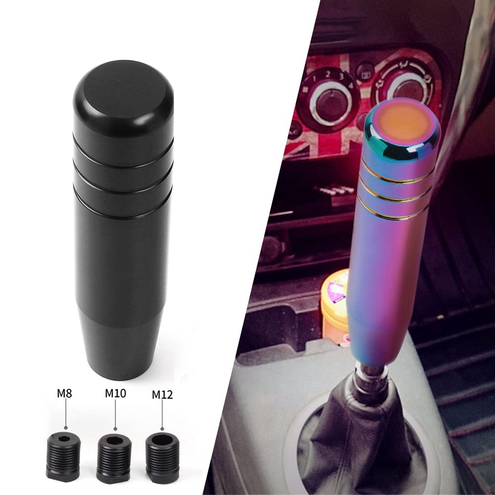 ZS Shift Knob Extension Simple Aluminum Alloy with 3 Adapters for MT Cars, AT