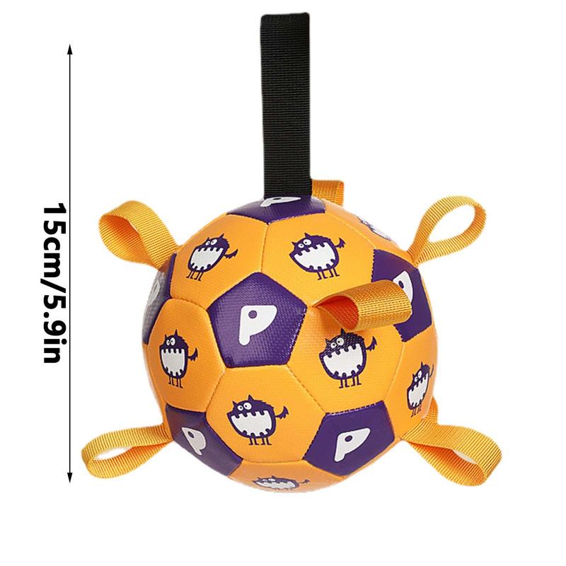 Dog Training Football with Grab Straps Durable Outside Dog Toys Bite-resistant Dog Balls for Medium To Large Dogs Pet Supplies