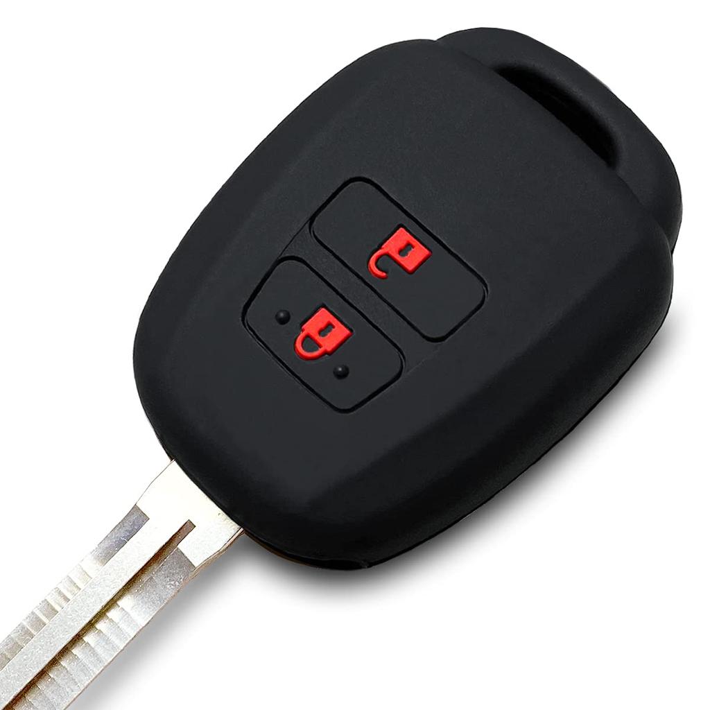 IKT 2 Button Silicone Cover for Keyless Keyless Keyless Keys, Black Red, Sienta, Vitz,