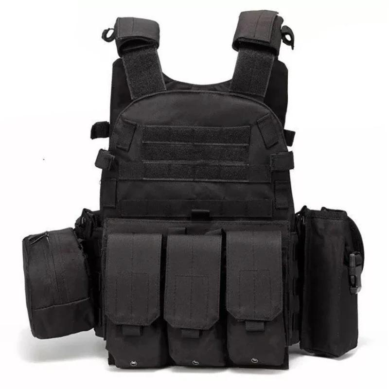 Combat Camo Nylon Webbed Gear Tactical Vest 6094 Pouch Body Armor Hunting Carrier Airsoft Military Army Vest