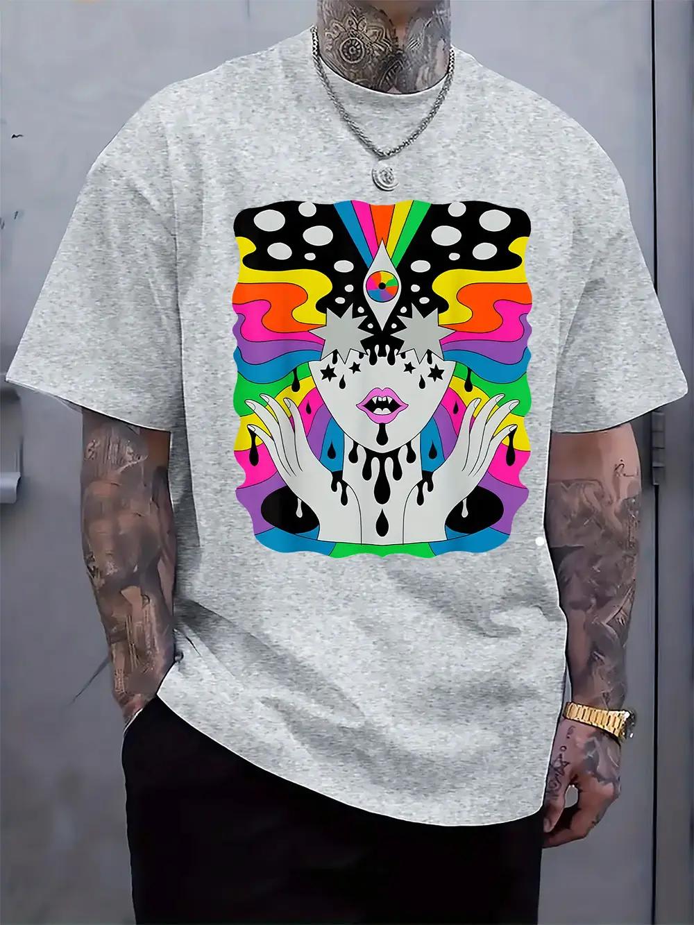 Psychedelic Art Print T-shirt – Vibrant Abstract Graphic XXL