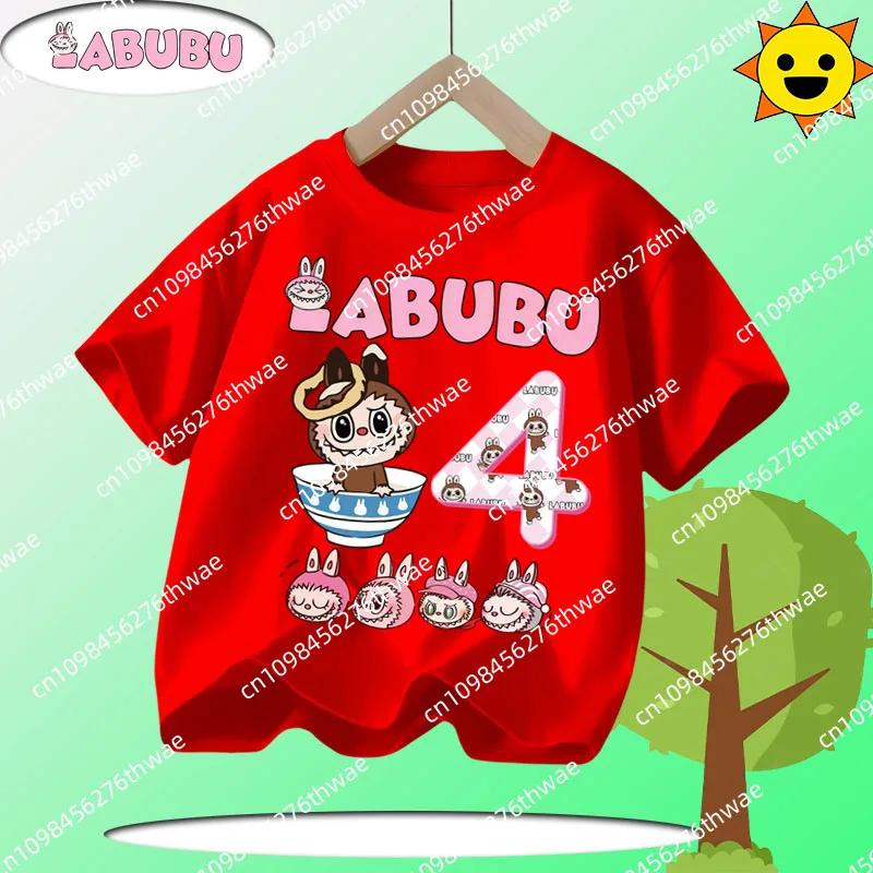 Sommer T-Shirt Laubub 1-12 Jahre alt Geschenk Kinder Rundhals Kurzarm Jungen und Mädchen Freizeitshirt mit Cartoon-Druck