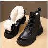Fashion Thick-soled Velvet Cotton Boots Tide 2025 Autumn and Winter New British Short Boots Retro Velvet Martin Boots Women's Single Boots