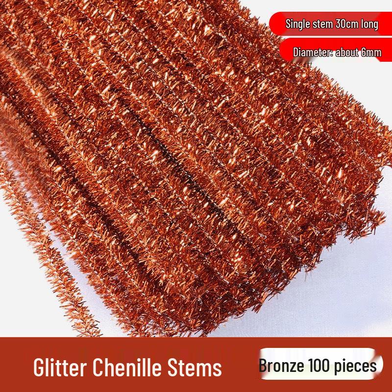 Ten-Color Glitter Chenille Stems: DIY Christmas Crafts and Children's Handicrafts