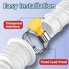 White Air Conditioning Drain Pipe Cuttable Corrugated Drainpipe Universal Dehumidifier Drain Hose With Cut Connect Clamp