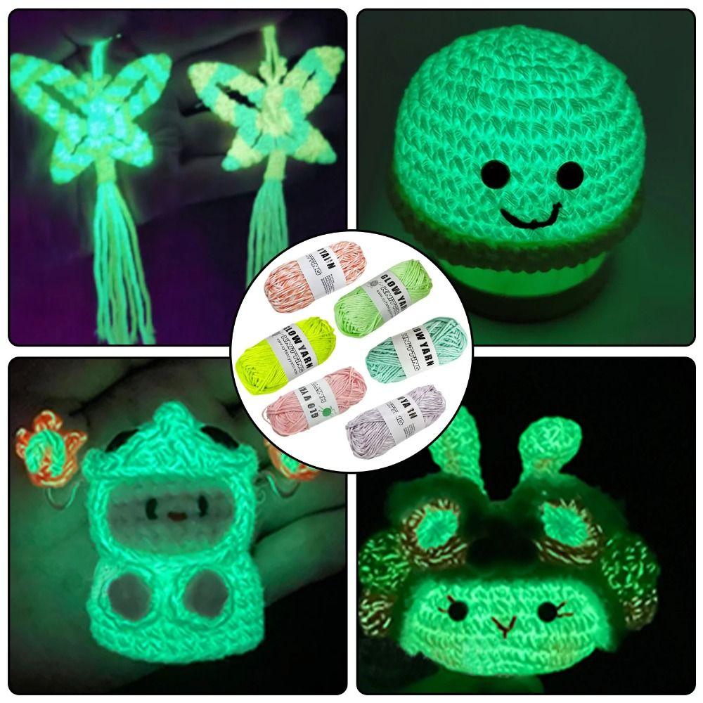50g/roll DIY Hand  Craft Glowing Yarn Glow In The Dark Knitted Yarn  For Sweater Hat Carpet