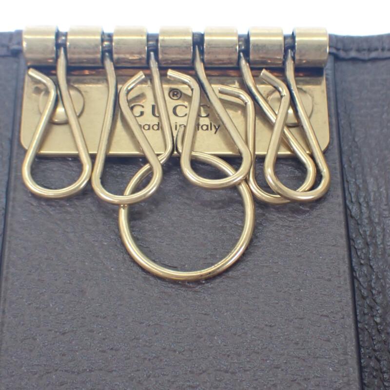 GUCCI  603732 96IWT 8745 Key holder  Brown/Red GG Supreme Canvas Women