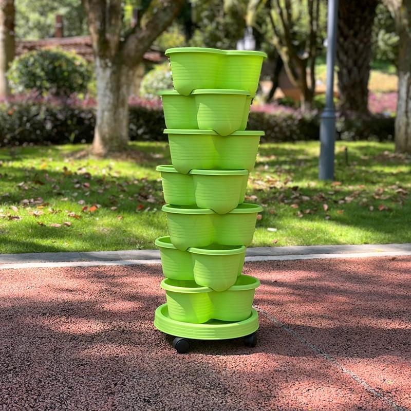 Vegetable Plastic Pot Family Balcony Strawberry Potted Plant Three Dimensional Multi-layer Space Saving Planting Flower Pots